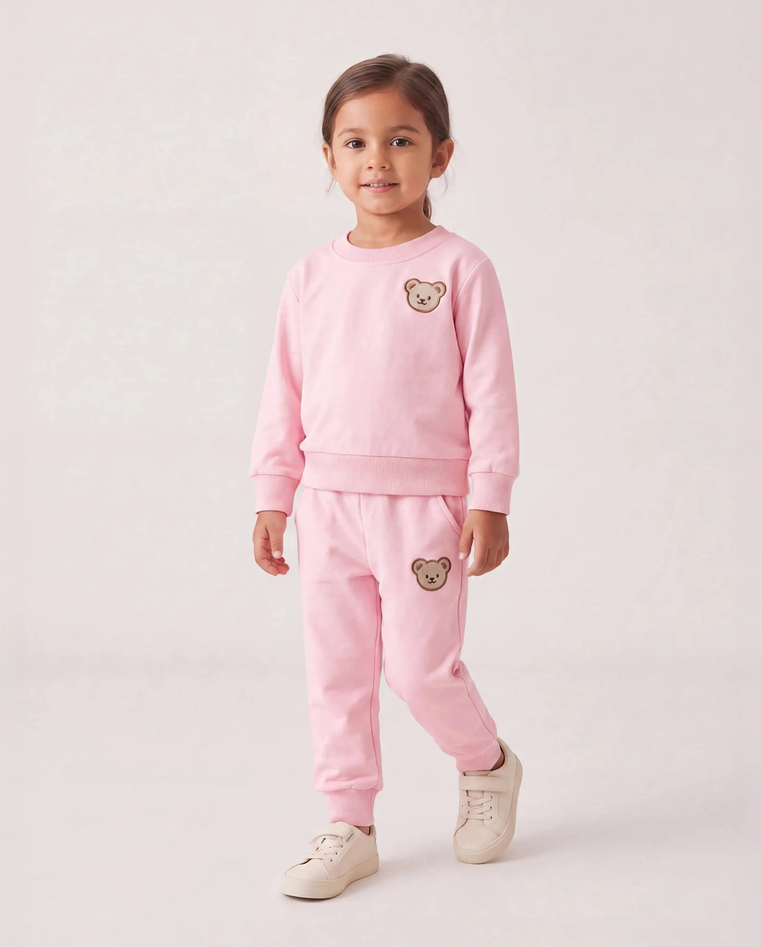 Kinder 2-teiliges Set, einfarbig und unisex, aus Polyester-Material, Regular Fit. rosa
