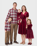 Family Matching Vintage Party Outfits Red Burgundy