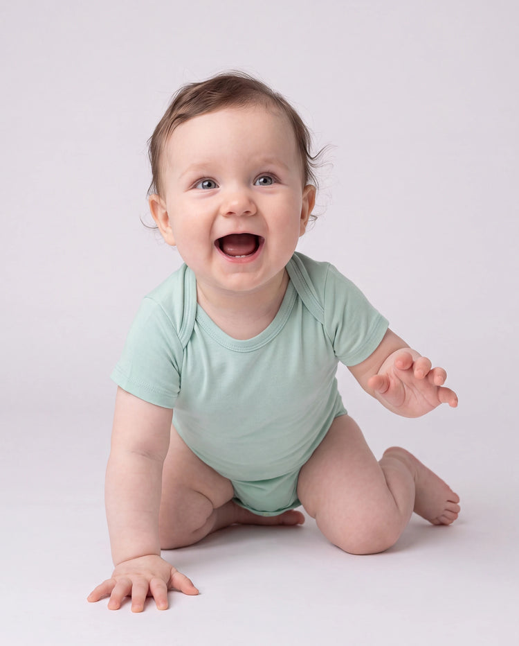 Barboteuse décontractée en bambou pour bébé garçon/fille, verte