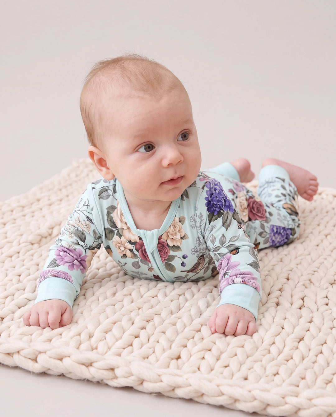Bloom & Blossoms Bamboo Zip-Up Baby Pajamas