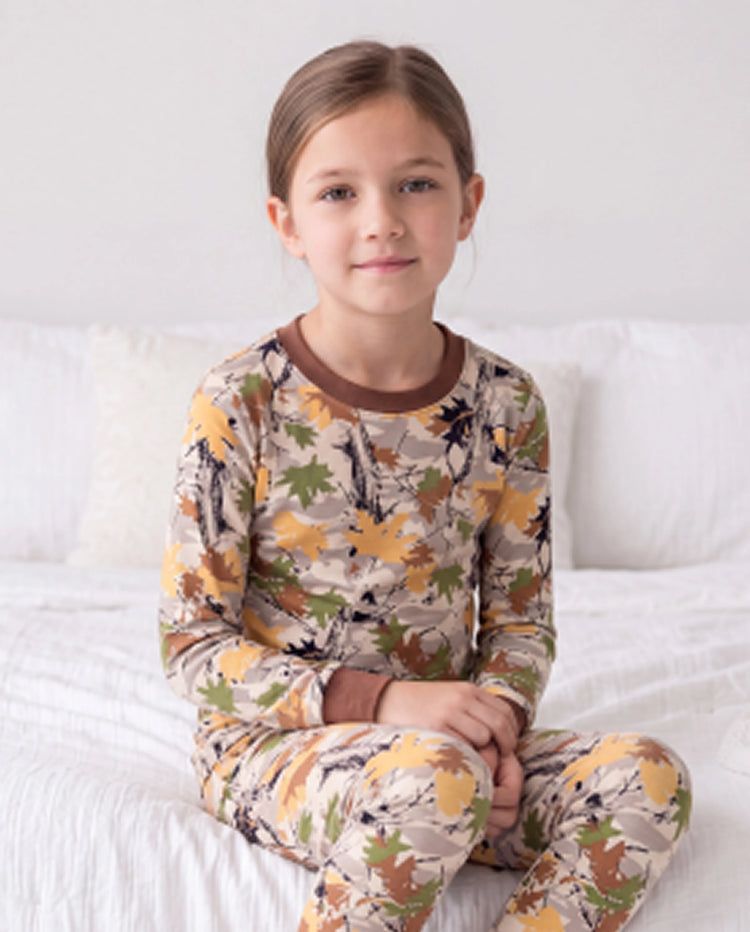 Christmas / Halloween Pajamas 2-piece Bamboo Pajamas Set With Playful Print for Toddler / Kids ( Snug-Fitting) Brown