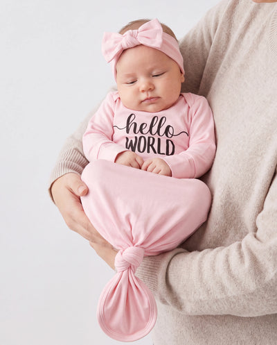 Gigoteuse en bambou pour bébé/fille, robe pour bébé avec bandeau, rose