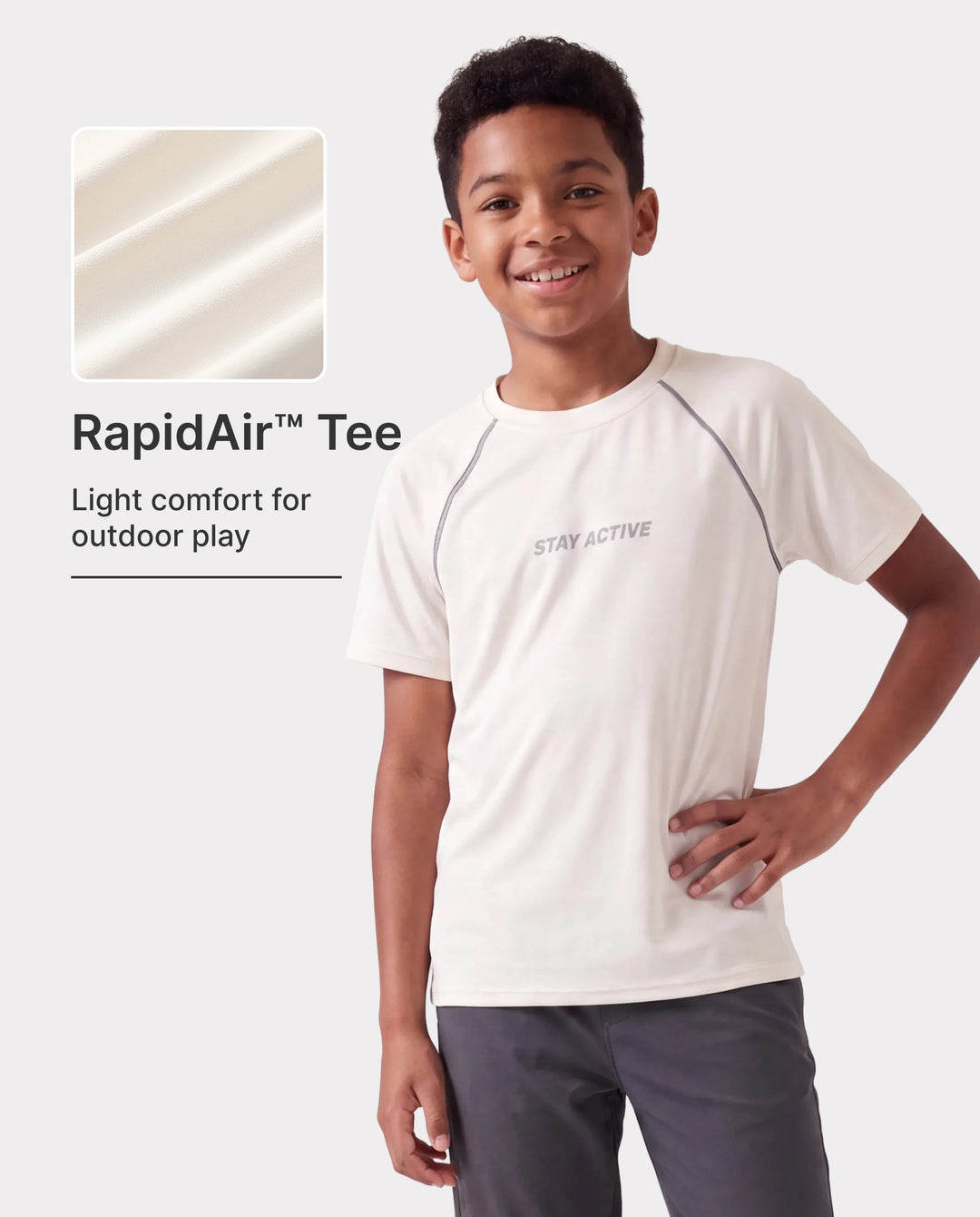 PatPat Lightflow Activewear Kid Boy Athletic Ultra Lightweight & Quick Dry Short Sleeve T-Shirt Apricot