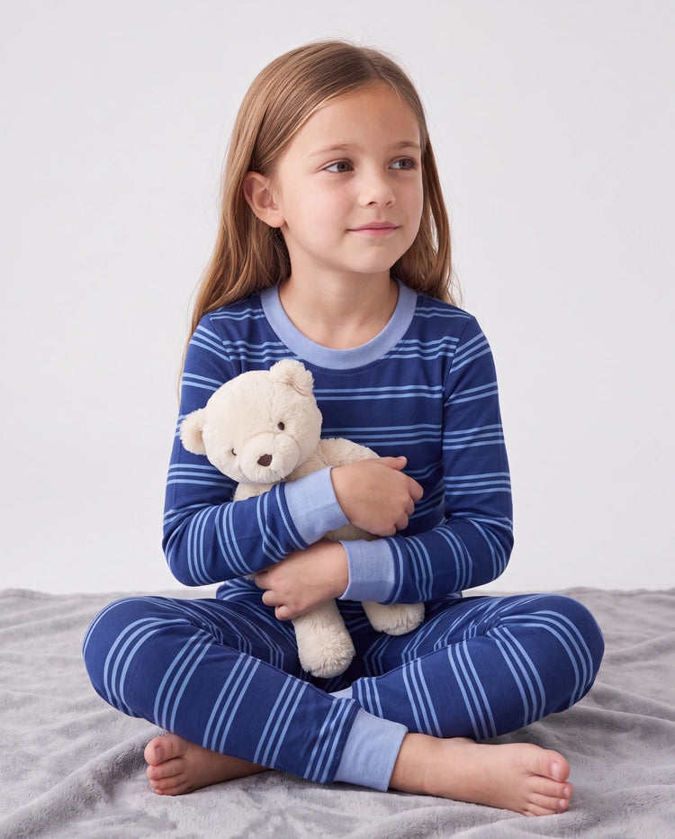 Christmas / Halloween Pajamas 2-piece Bamboo Pajamas Set With Playful Print for Toddler / Kids ( Snug-Fitting) Blue