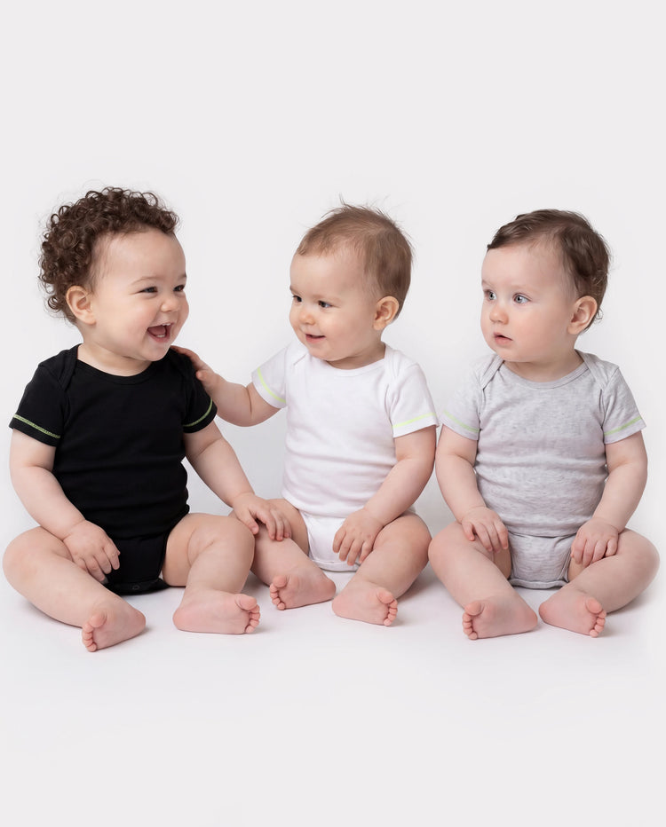 Conjunto de 3 mamelucos de lyocell para bebé niño/niña, color negro