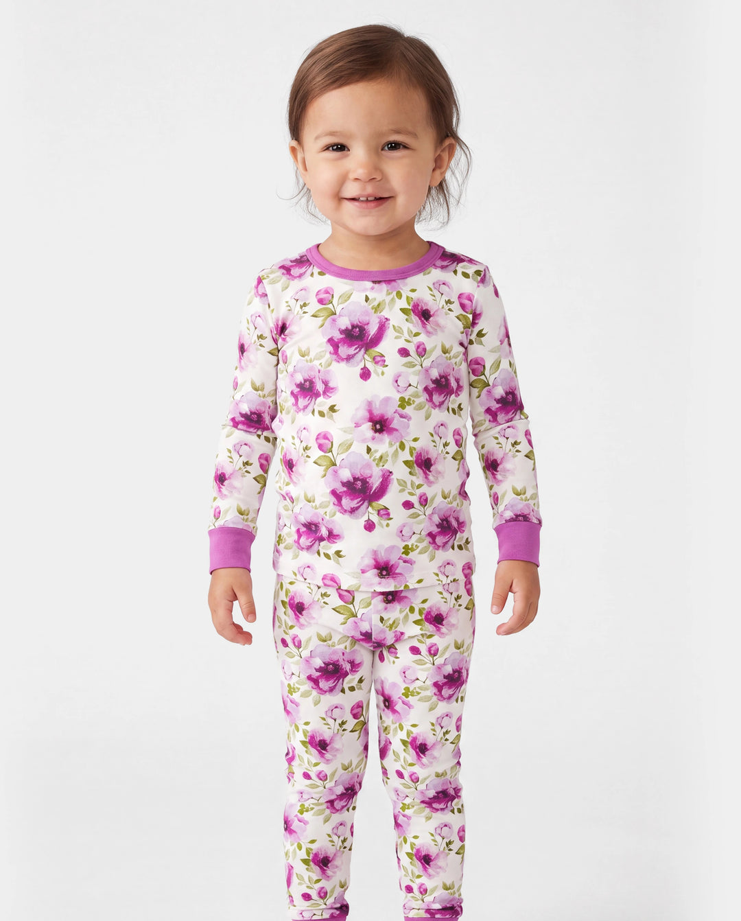 Pijama de Navidad / Halloween Conjunto de 2 Piezas de Pijama de Bambú con Estampado Infantil para Bebé / Niño Pequeño (Ajustado) Púrpura Claro