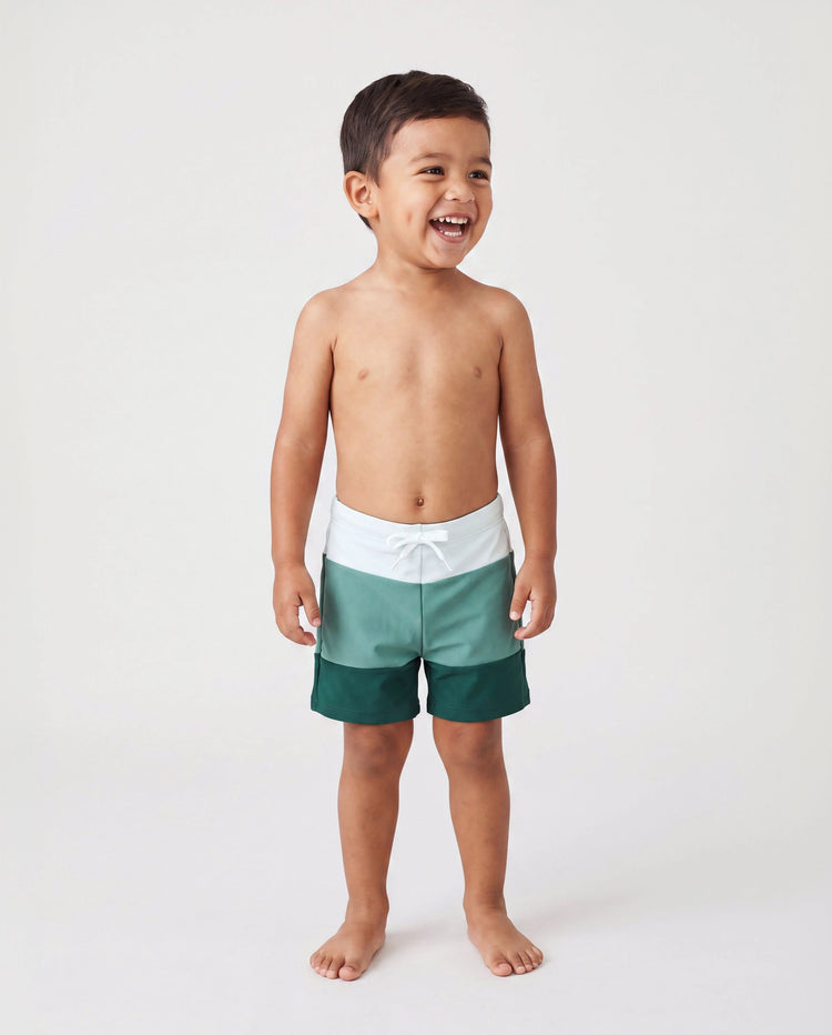 Papa & Sohn Farbblock Badeshorts Mehrfarbig
