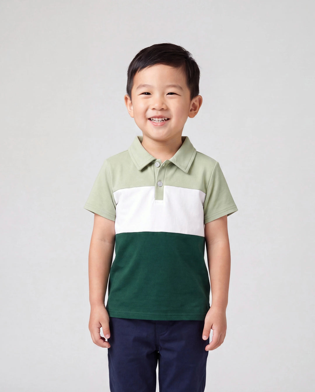Daddy & Son Outfits Tropical Floral Print Strap Dress or Short-sleeve Colorblock Shirts Set Pale Green