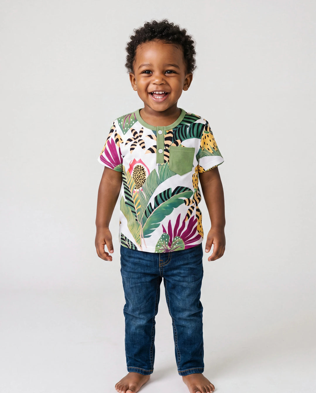 Daddy and Me Family Matching Tropical Floral Print Short-sleeve Top or Camisole Dress Set Multi-color