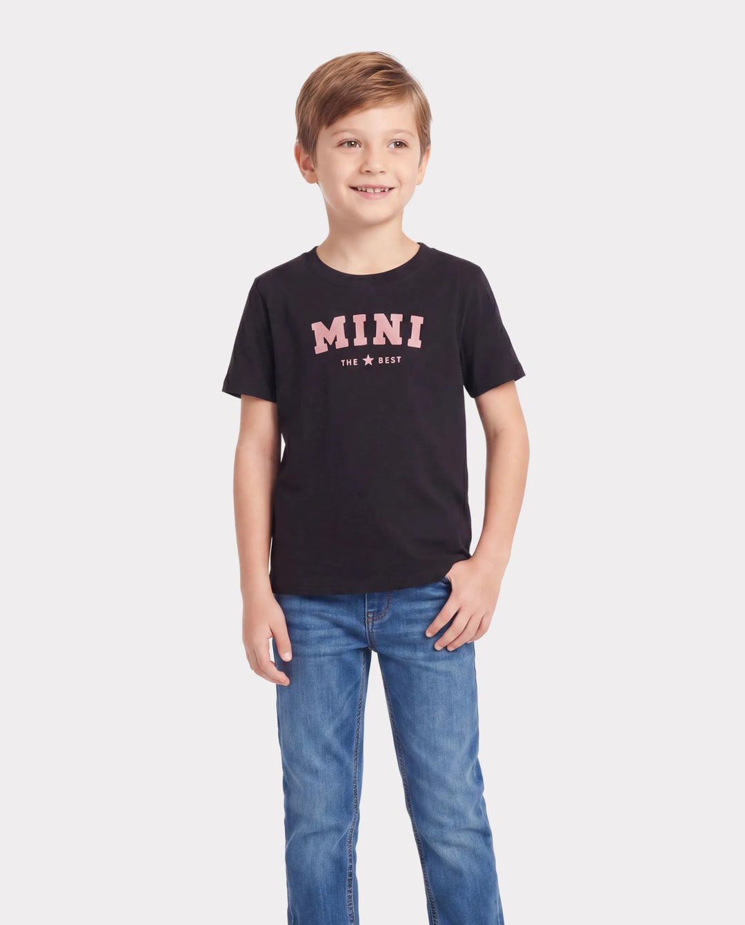 Daddy & Son Cotton T-Shirt & Dress Set Daddy / Mini Print Black Tee for Dad and boy, Floral Print splicing Dress for Mom, girl and Baby, Perfect for Summer Family Outings Black