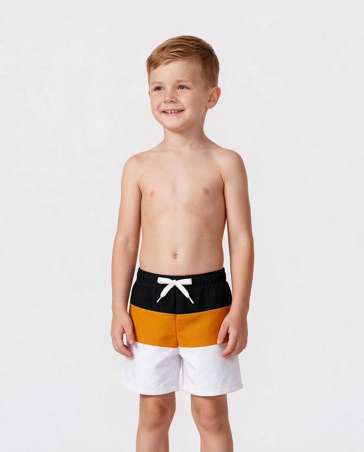 Daddy & Son Colorblock Swim Trunks Shorts Multi-color