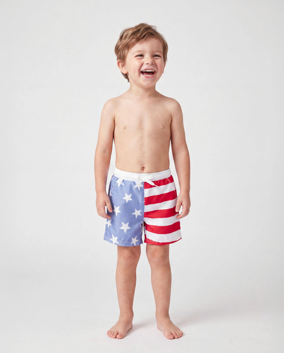 Independence Day 4th of July Daddy & Son Patriotic Swimwear Stars and Stripes Board Shorts Blue