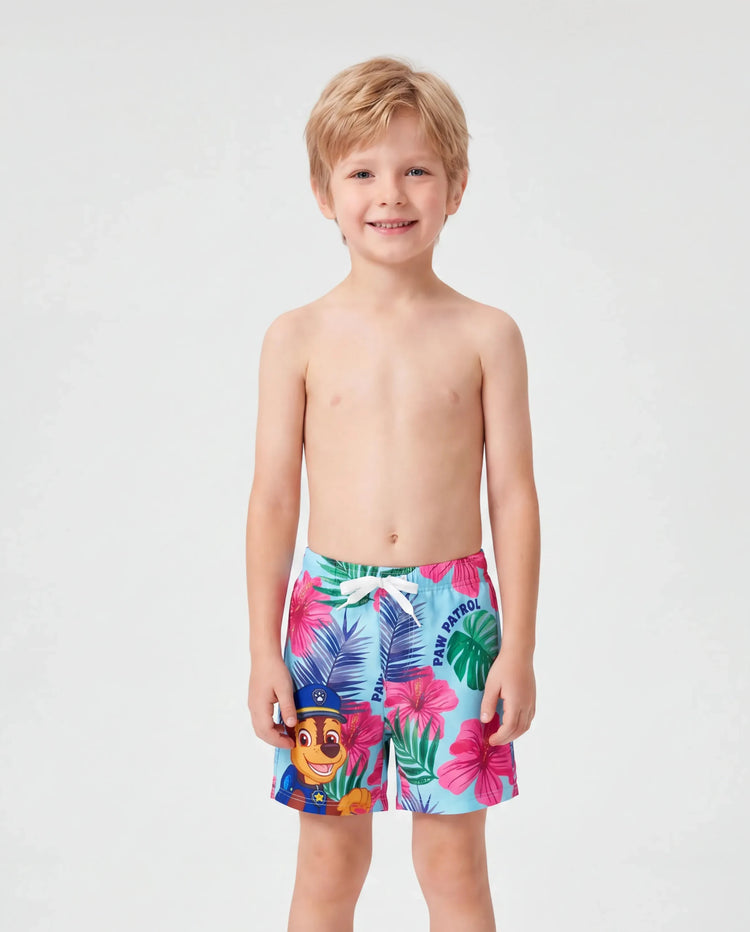 PAW Patrol Daddy & Son Large Flower All-over Print Swimsuit Roseo