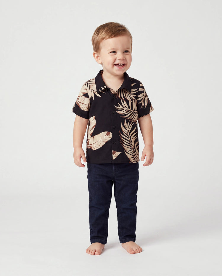 Papa und Ich Familien-Matching einfarbige Blatt ärmellose Halter-Kleider und Kurzarm-Oberteile Sets Schwarz
