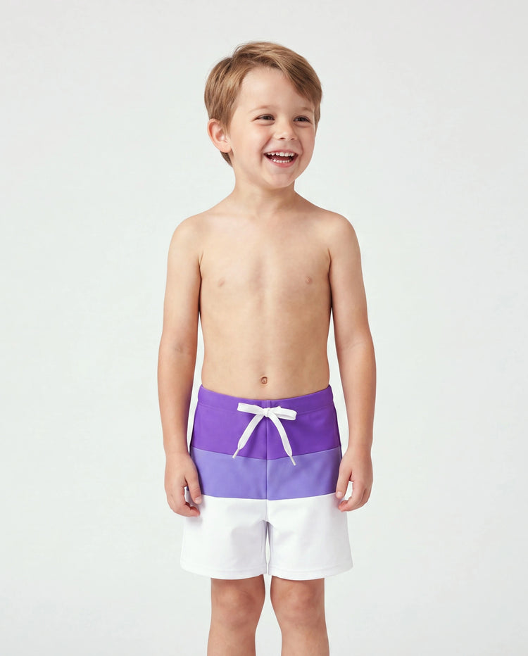 Shorts de bain bicolores (séchage rapide) Papa & Fils Bicolore