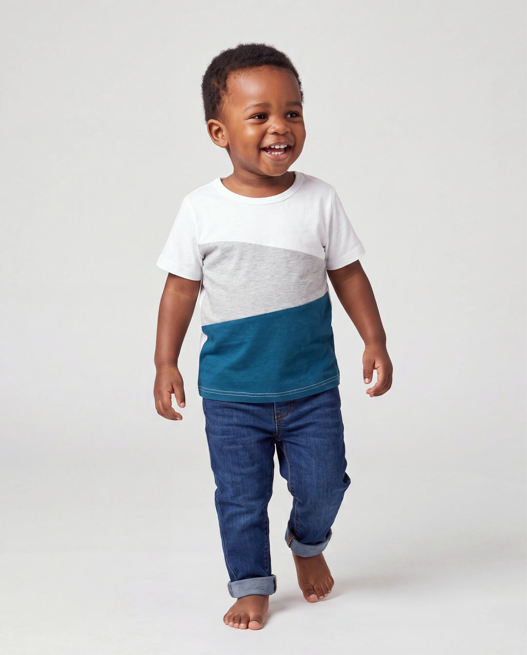 Ensembles de T-shirts à manches courtes colorblock Daddy & Son Azur