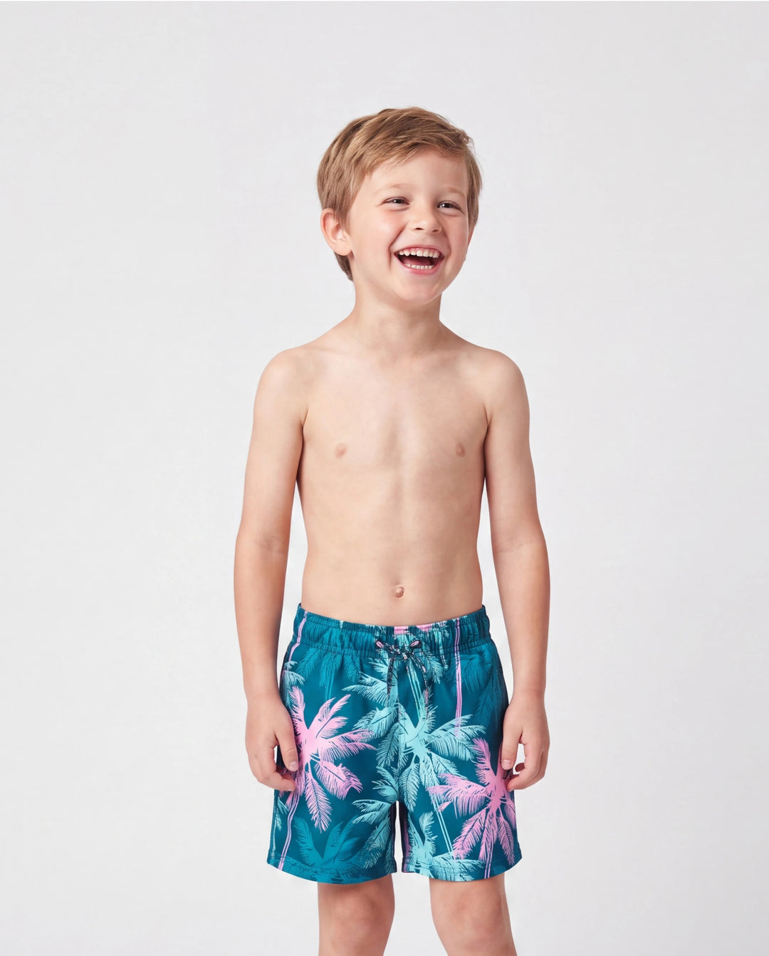 Trajes de baño para papá e hijo con estampado tropical de palmeras, conjunto de bañadores para papá e hijo, ropa de playa para vacaciones Turquesa