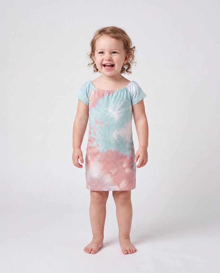 Mommy and Me Matching Tie Dye Dress Set for Women, Girls & Baby Romper
 Multi-color