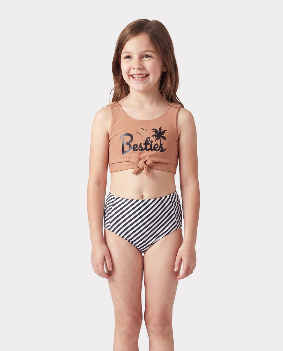 Maman et moi Bikini crop top imprimé Besties Kaki