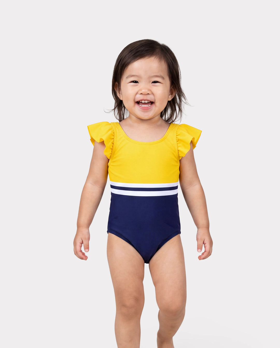 Daddy & Daughter Stripe & Colorblock Spliced One Piece Swimsuit or Swim Trunks Shorts ColorBlock