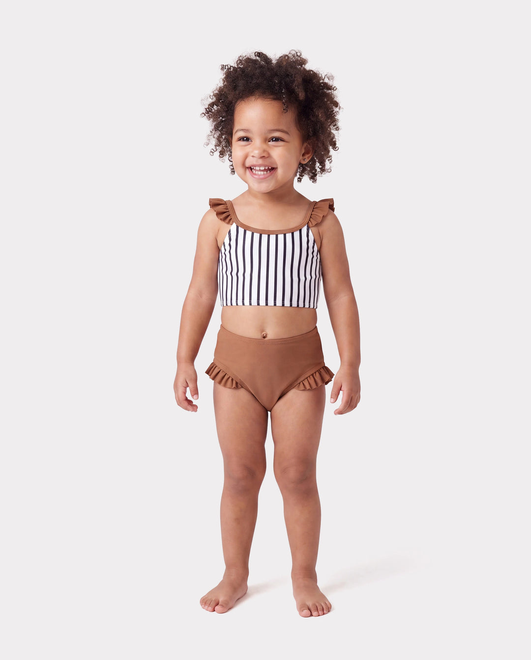 Family Matching Color Block Swimsuits Striped Bikini & Swim Trunks Set Color block