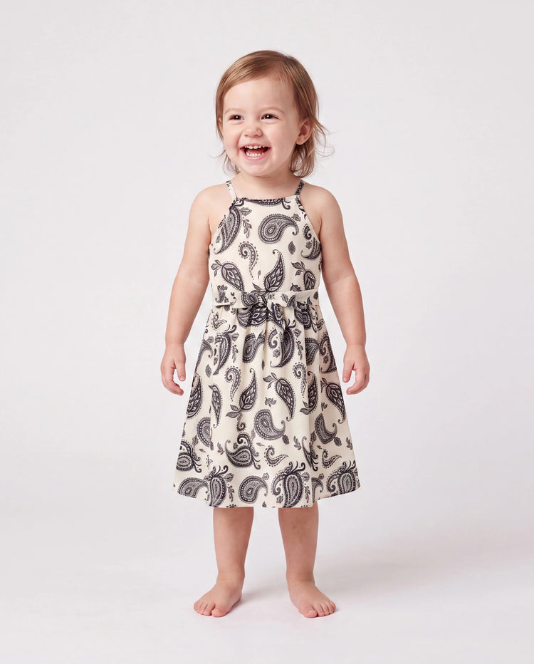 Conjuntos Familiares a Juego con Estampado Paisley Vestido sin Mangas con Tirantes Finos y Camiseta de Algodón para Mamá, Papá y Niños Perfecto para Salidas Familiares y Fotos
 Negro