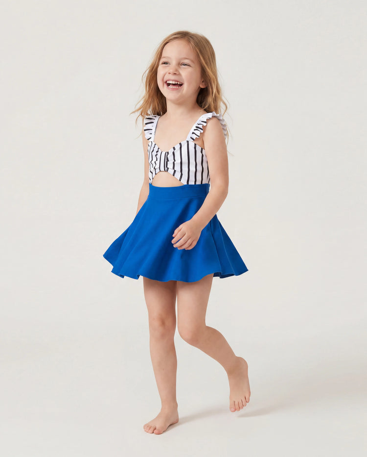 Passender Familien-Badeanzug Colorblock-Badehose mit Kordelzug oder gestreifter blauer gespleißter Tankini mit Kreuz vorne, Binderücken und dünnen Trägern Farbblock