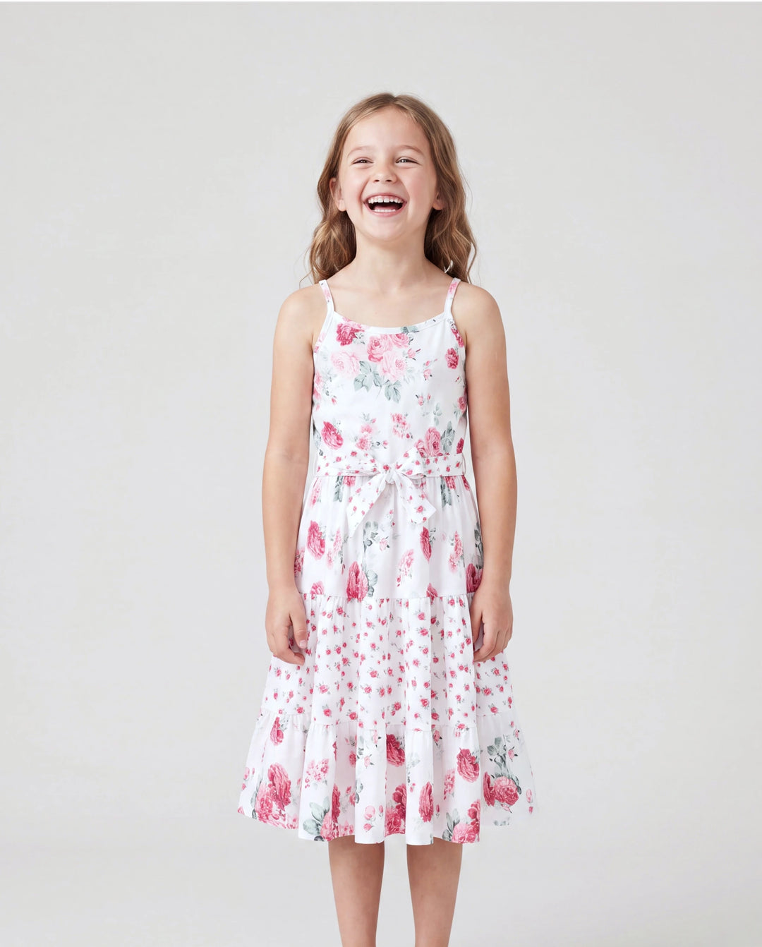 Daddy & Daughter Outfits Set Solid Color Short-sleeve Polo Collar Shirt or Flower Print Hollow out Dress Pink