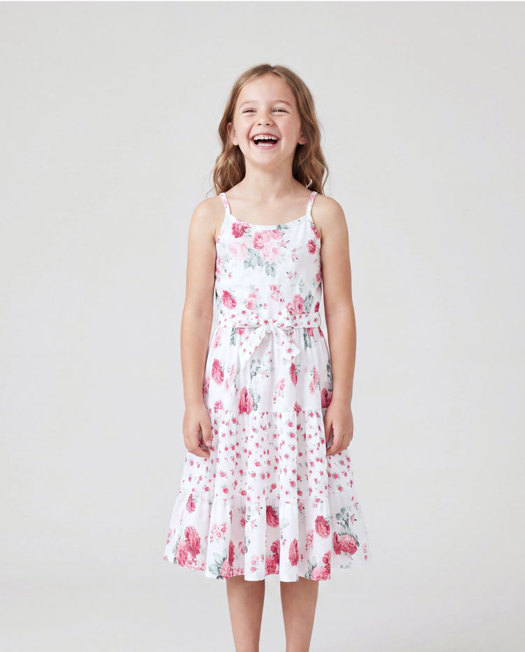 Daddy & Daughter Outfits Set Solid Color Short-sleeve Polo Collar Shirt or Flower Print Hollow out Dress Pink