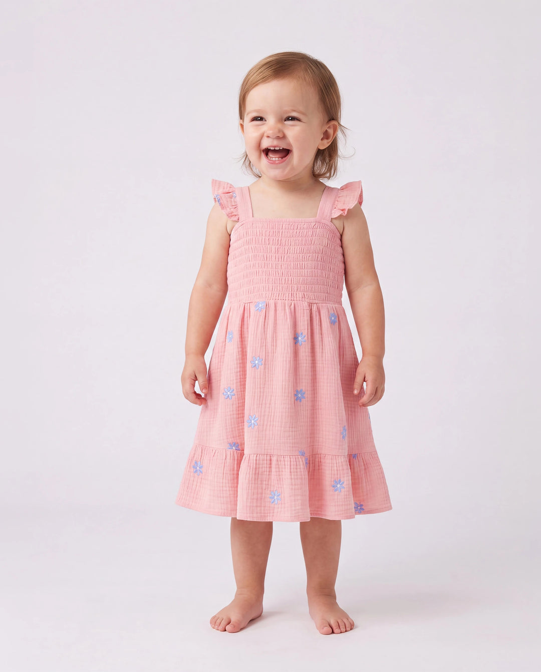 Conjuntos familiares a juego rosa Vestido de algodón fruncido con estampado floral y lazo en la espalda para mamá e hija, camisetas lisas para papá e hijo, perfecto para salidas y fotos familiares en verano Rosa malva