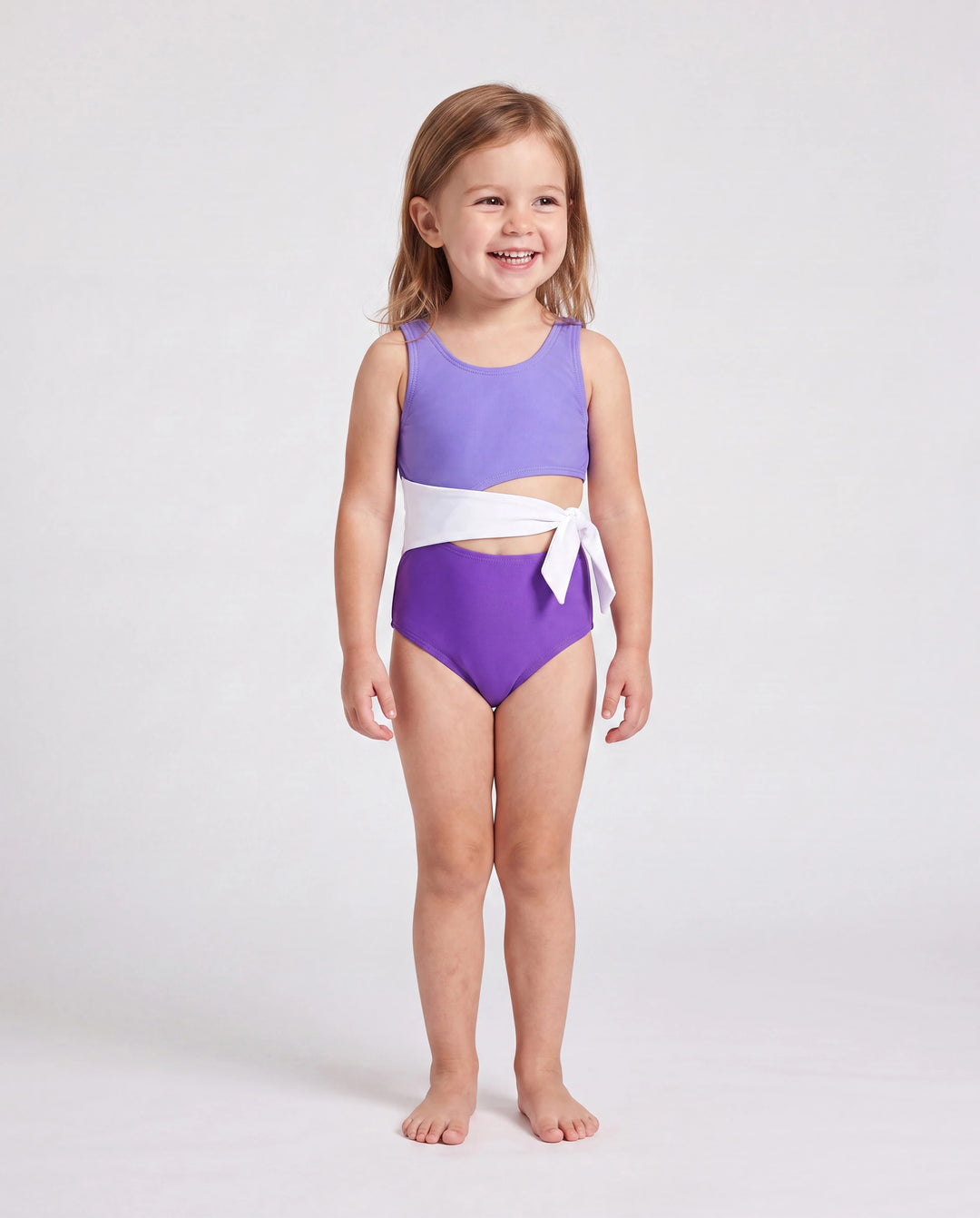 Family Matching Color-block Swim Trunks or One-shoulder Side Knot One-Piece Swimsuit (Quick-Dry) ColorBlock
