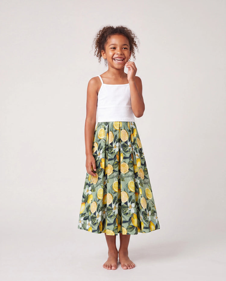 Maman et moi Tenues – Robes hawaïennes d'été imprimé citron – Vêtements tropicaux pour hommes, femmes et enfants Vert