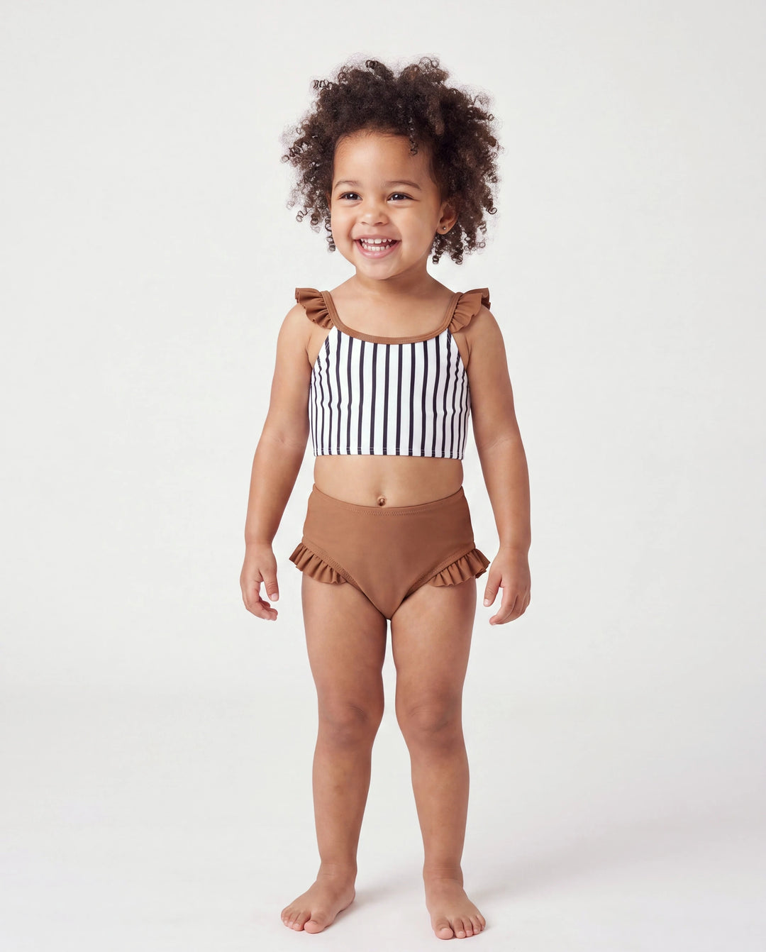 Trajes de baño a juego para mamá y yo con bloques de color Conjunto de bikini a rayas y pantalones cortos de baño Bloques de color