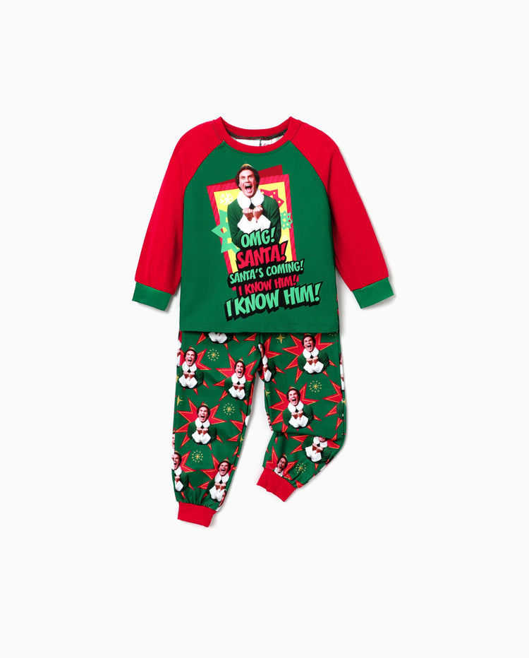 Ensemble pyjama de Noël assorti avec personnages ELF et chaussettes de Noël