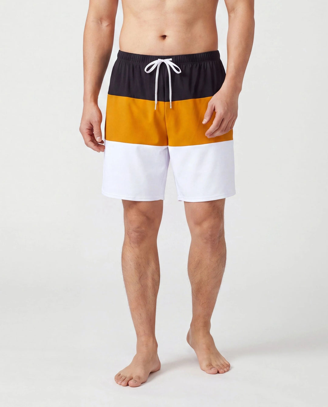 Daddy & Daughter Colorblock Swim Trunks Shorts or Cut Out Waist One-Shoulder One-piece Swimsuit Multi-color
