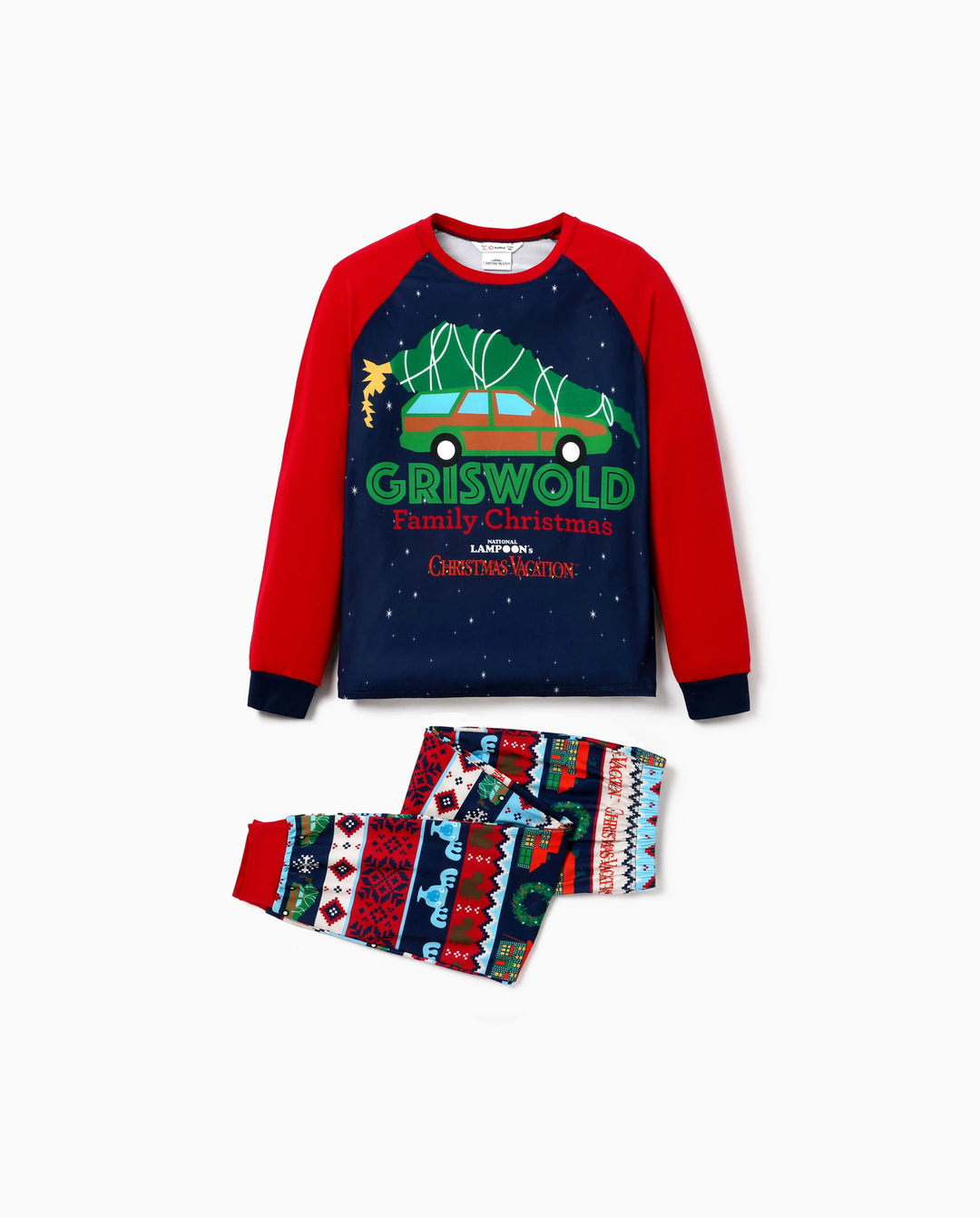 Christmas Vacation Family Matching Character Print Pajamas Sets with Christmas Socks