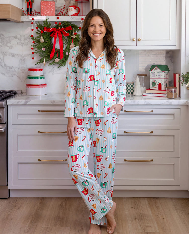 Christmas Matching Family Pajamas Mug Print Teal