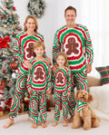 Pijamas navideños a juego para toda la familia, estampado de pan de jengibre multicolor