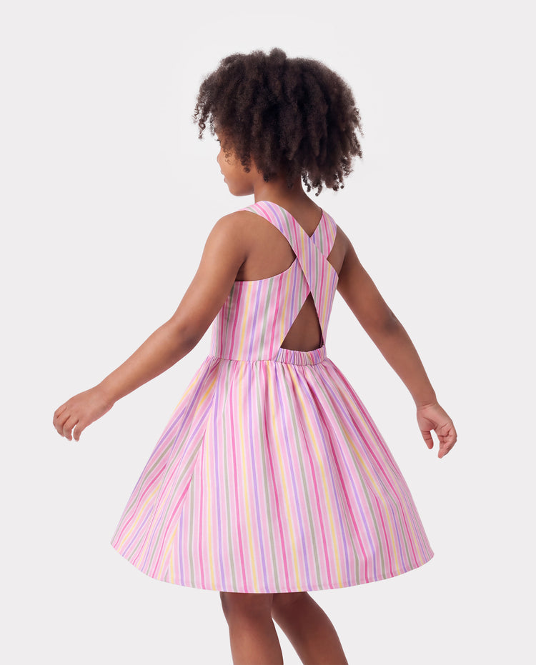 Ocean Vibes Toddler Girl Crossback Dress Pink