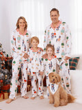 Pyjama de Noël familial assorti, joli ensemble de pyjamas à col pour chien et chaussettes de Noël, abricot clair