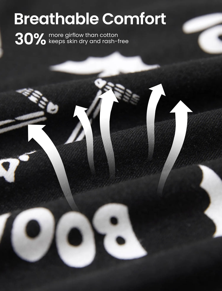 Christmas / Halloween Pajamas 2-piece Bamboo Pajamas Set With Playful Print for Toddler / Kids ( Snug-Fitting) Color block