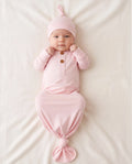 Saco de dormir de bambú para bebé niño/niña, bata infantil con gorro rosa