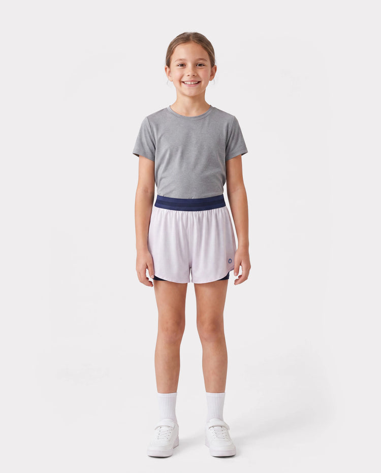 PatPat Lightflow Activewear Kid Girl Athletic Ultra Light Quick Dry Active Shorts with Bamboo Viscose Liner Light Purple