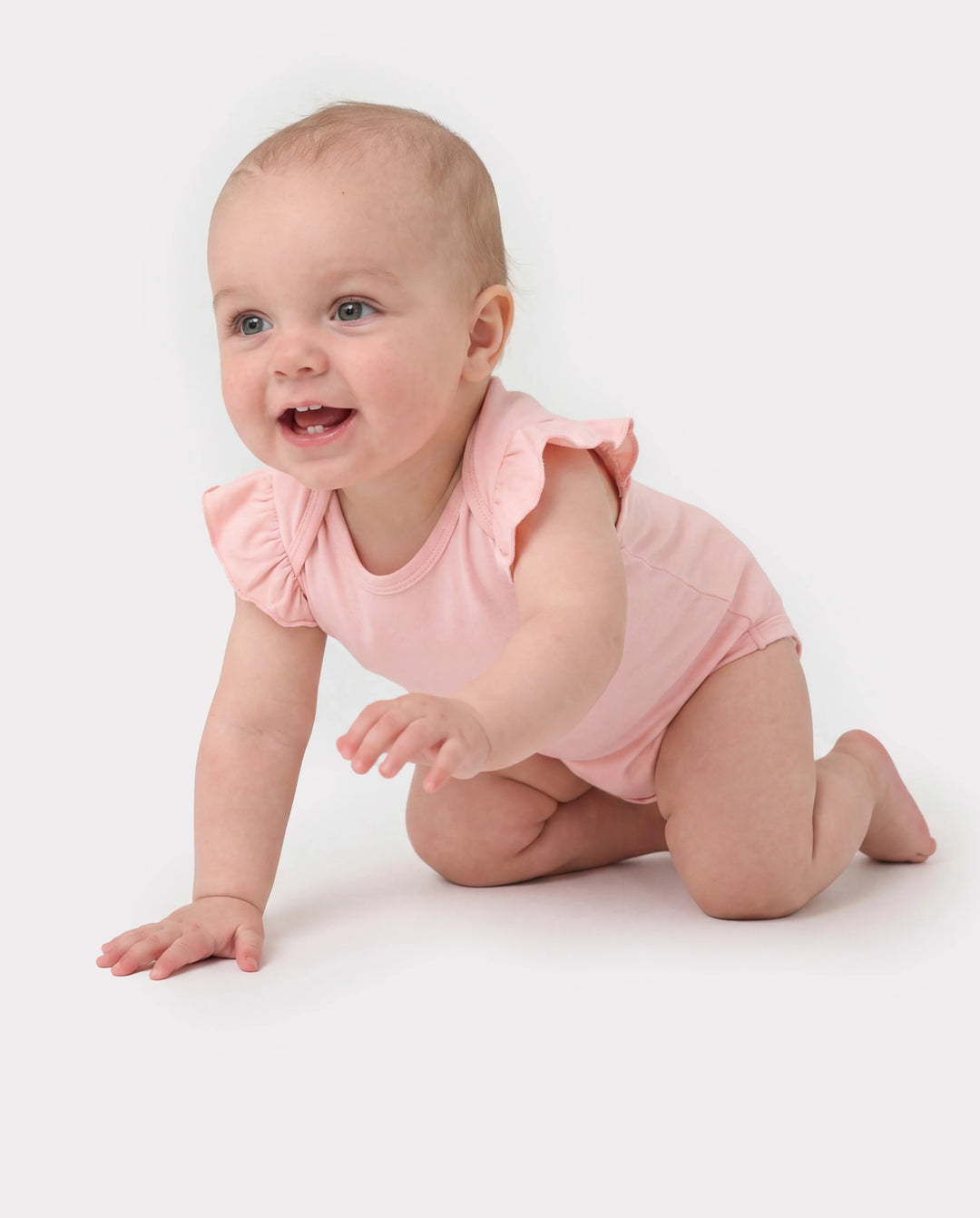 Conjunto de 3 piezas de mameluco de bambú para niña, color liso, rosa