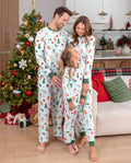 PatPat Matching Family Christmas Pajamas Gingerbread & Christmas Tree Bamboo Green