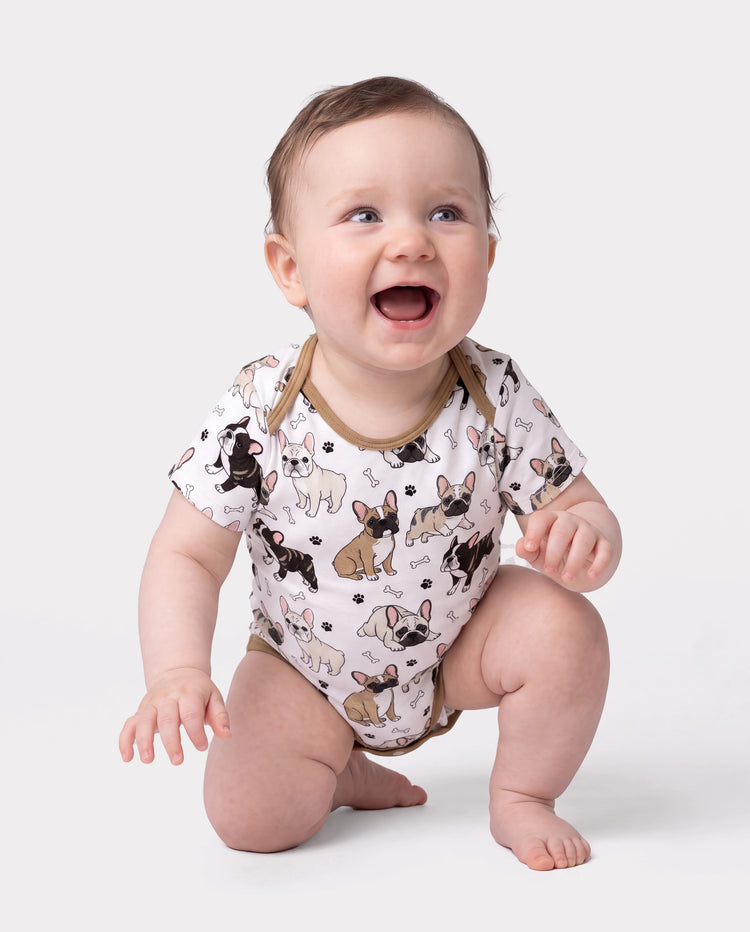 Bamboo Baby Boy/Girl 1pc Allover Print  Bodysuits  YellowBrown