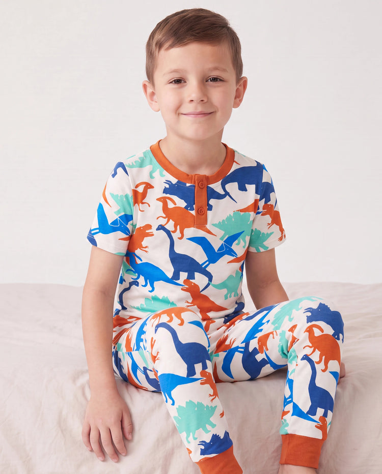 Pijama de bambú de 3 piezas para niños pequeños/niños, Navidad/Halloween, estilo 2 en 1, para las 4 estaciones (ajuste ceñido), color albaricoque
