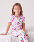 Pyjama de Noël/Halloween pour tout-petits/enfants Ensemble de pyjama 3 pièces en bambou Look 2 en 1 pour 4 saisons (ajustement parfait) Rose