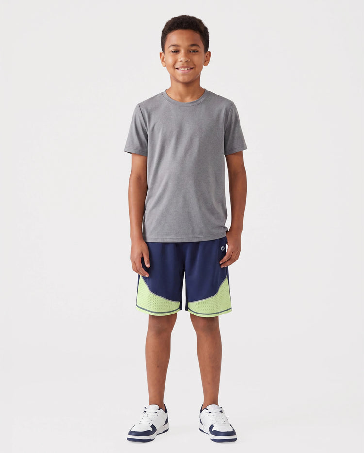 PatPat Rapidair activewear Kid Boy Athletic Quick-Dry Breathable Shorts with Pockets Deep Blue