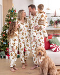 Pyjama de Noël assorti pour toute la famille, imprimé pain d’épice, combinaison en polaire corail